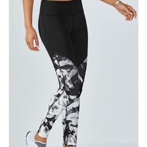 Fabletics Black Leggings with White Marble
